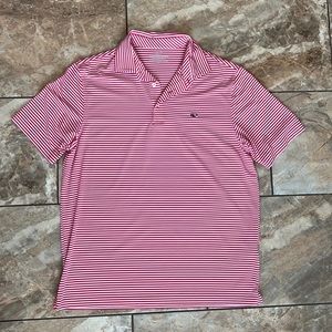 New W/O Tags Men’s Red Stripe Vineyard Vines Performance Polo